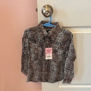 Cow girl hardware Leopard Print Kids Shirt